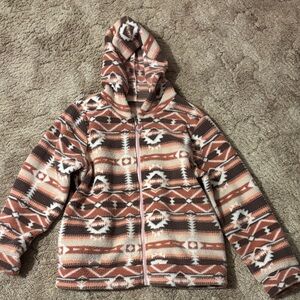 Women's Patterned Hooded Fleece Jacket
